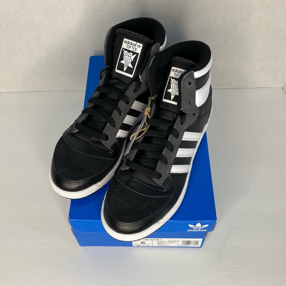 ADIDAS TOP TEN RBJ Boys Size 6, Black and White Originals.High Top GY8372 Unisex - Picture 4 of 4